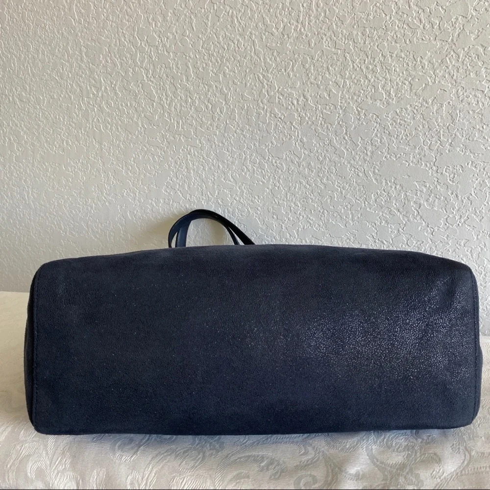 Stella McCartney navy Falabella Shaggy Deer Tote Bag